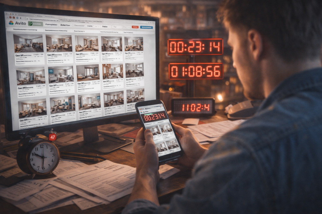 График времени экспозиции обьявлений на авито